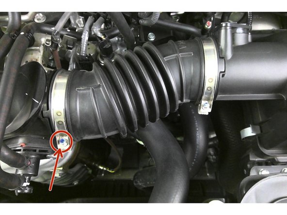 Use a 5.5mm socket and 3/8&quot; ratchet or a small Phillips screwdriver to loosen the clamp circled in red