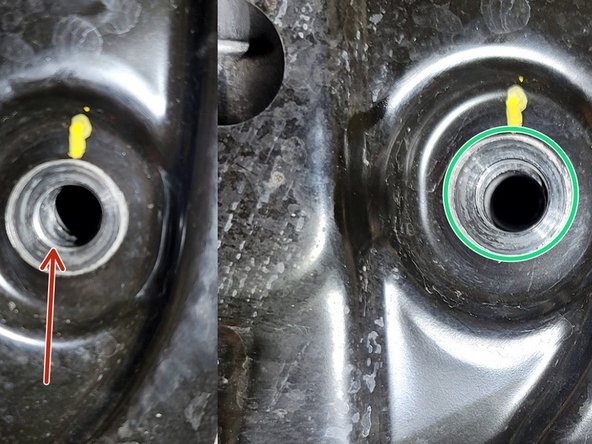 The rear bolt hole on the mount needs to be aligned with the chassis hole before inserting the last bolt