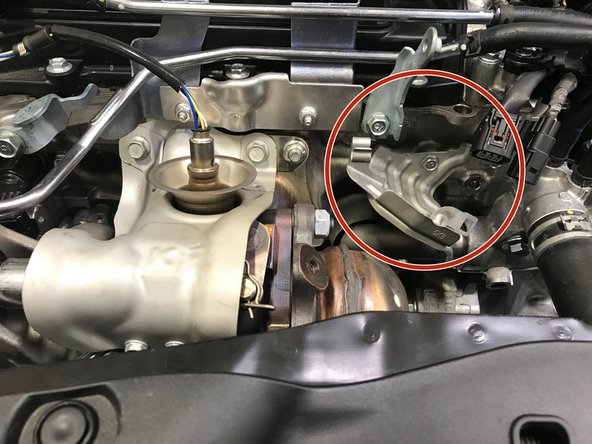 Locate the wiring bracket to the driver's side of the turbo