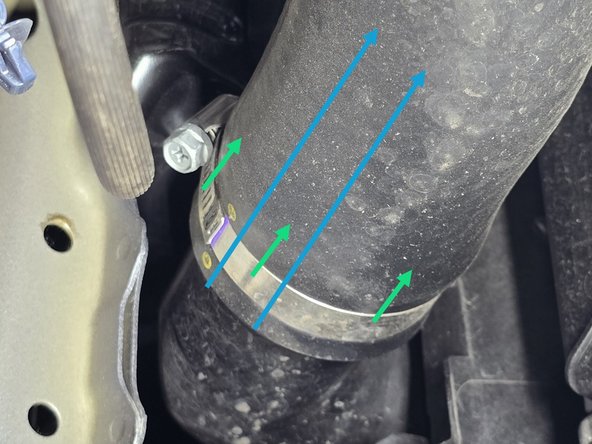 Slide the clamp up the tube and out of the way