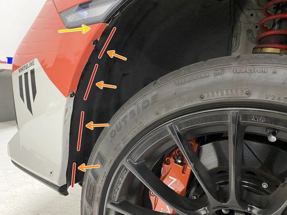 It is common for the fender liner to end up outside of the rear edge of the bumper