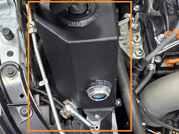 The 27WON coolant tank will go into the engine bay in the orientation shown