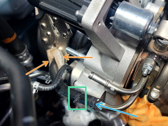 Pinch rubber coolant line to prevent leak