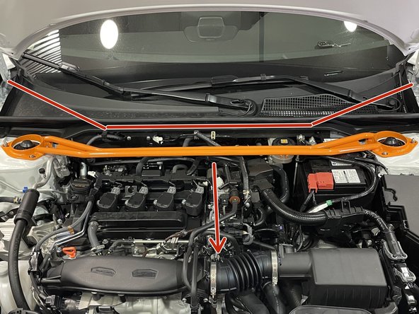 Orientate the strut bar as shown