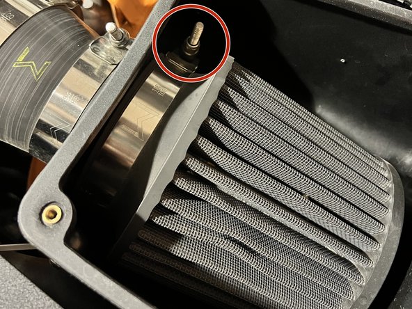 Install filter with clamp into the airbox and over the velocity stack