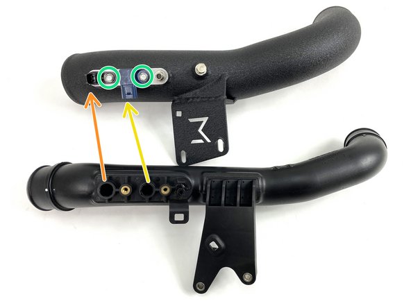 Pull the MAP sensor from the OEM cold pipe and press into the 27WON cold pipe in the port shown