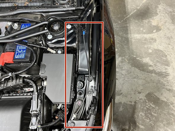 Start on the driver-side fender shroud first