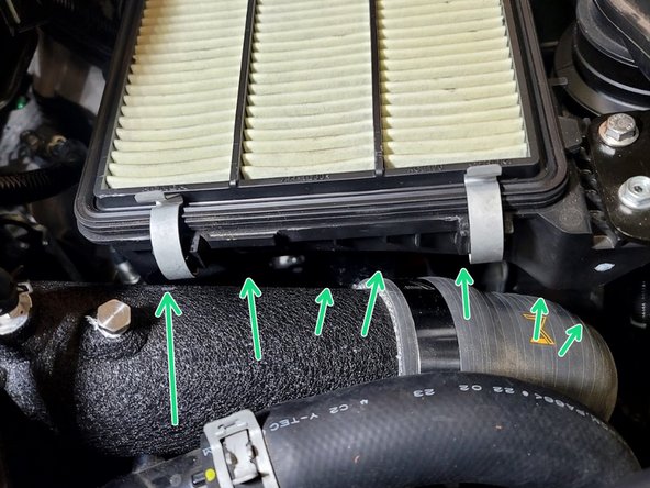 Reinstall intake system. See previous steps for more detail on OE intake installation if needed