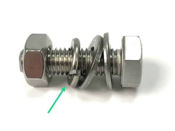 Locate QTY=3 provided 35mm length assembled M10 bolts