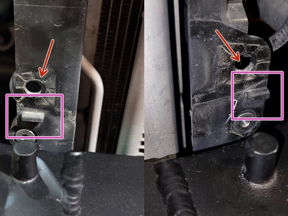 Remove nubs on core support to allow new brackets to seat. Use Dremel, grinder, file, or hammer and chisel for this