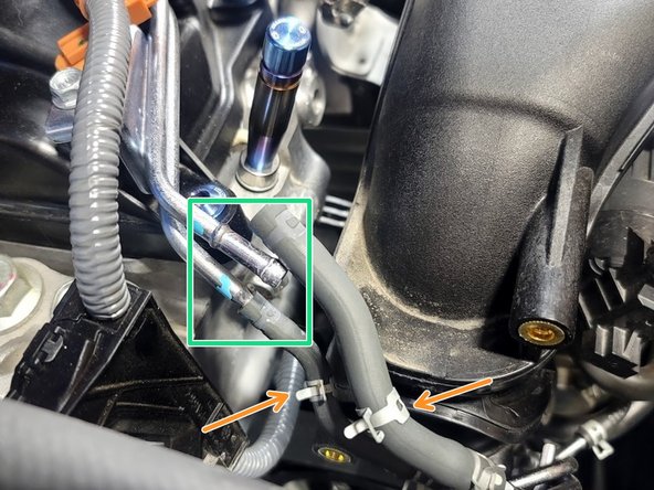 Twist each hose to break adhesion to metal tube then and pull both hoses off