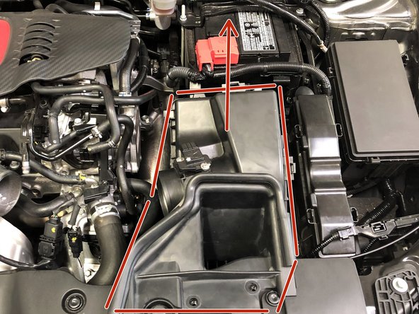 Pull the OEM airbox upwards to free it from the lower rubber grommet. It should pop free with a little force