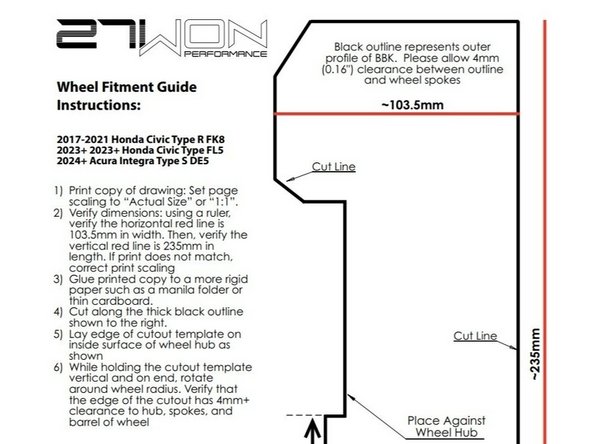 This 27WON BBK has been confirmed to fit OE wheels for FK8 and FL5 without wheel spacers
