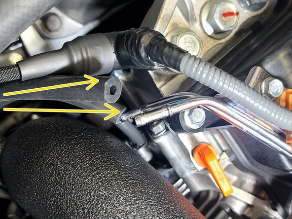 Route Vacuum lines as shown in front of wiring loom