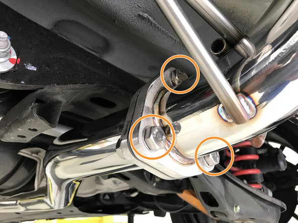 Install the 35mm length M10 bolts