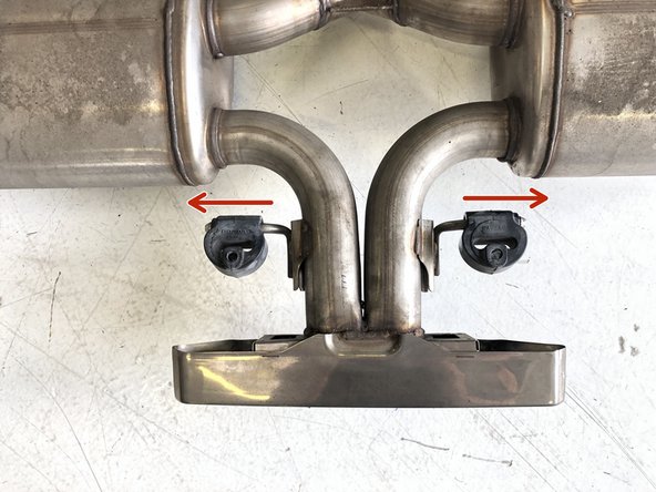 Remove the rubber hanger from the OE Muffler Section