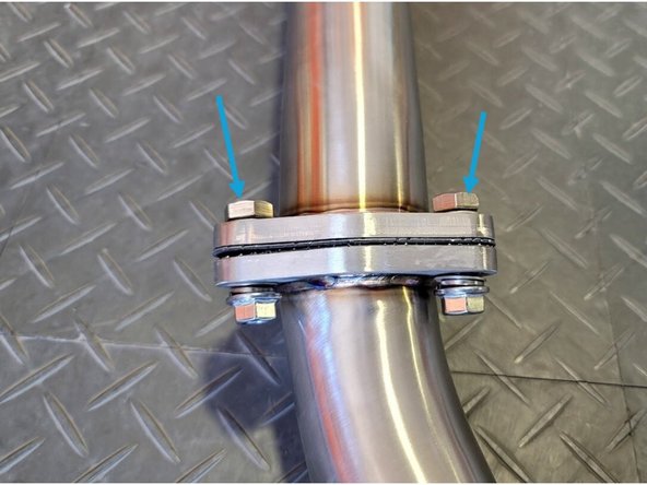 Install 3 sets of hardware as shown  using a 17mm socket and 17mm wrench. Hand tighten the hardware for now