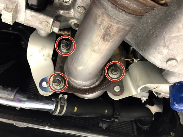 Use a 14mm socket &amp; torque wrench to install the three (3) 14mm nuts/studs.  Torque to 30-40 ft-lbs