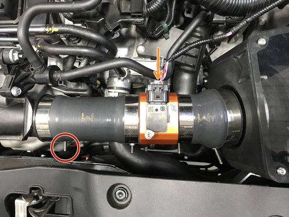 Connect the wiring harness to the MAF sensor as shown