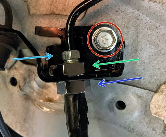 Re-install the large 19mm nut onto the brakeline hand tight