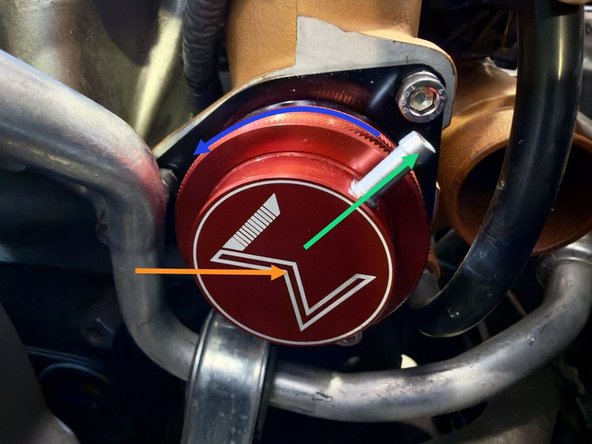 Confirm BPV fitting is pointed in direction as shown. Adjust if needed