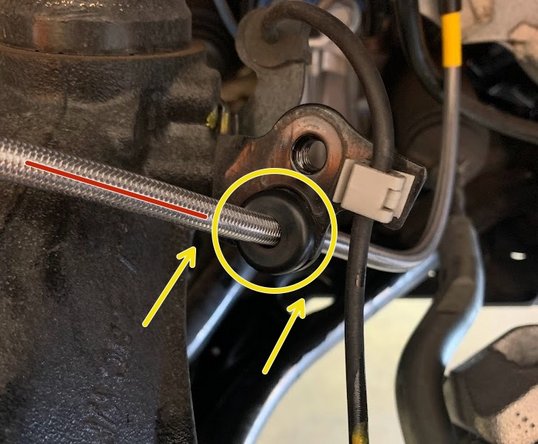 Route the brakeline as shown