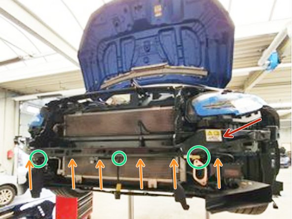 This step is for European cars only. Skip this step if your car does not have the crash bumper shown