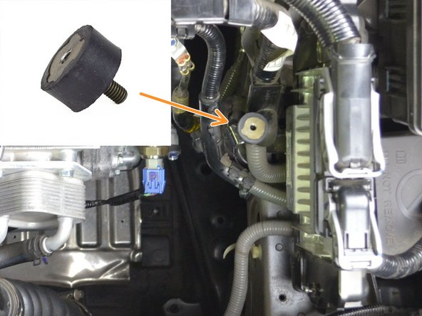 Install the rubber dampener in the threaded hole found in the bracket, tight hand tight with fingers