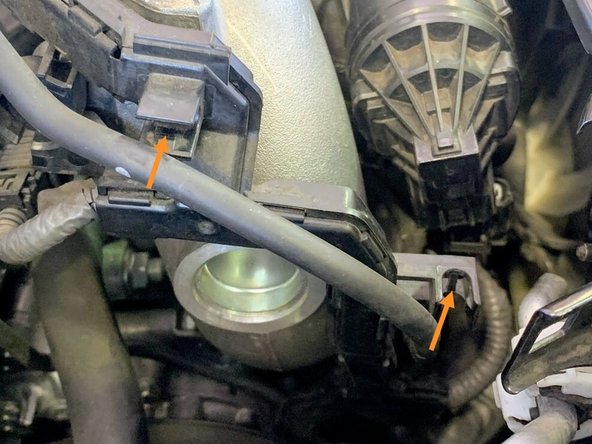 Re-insert the previously removed vacuum line into the clips on the TIP wire loom