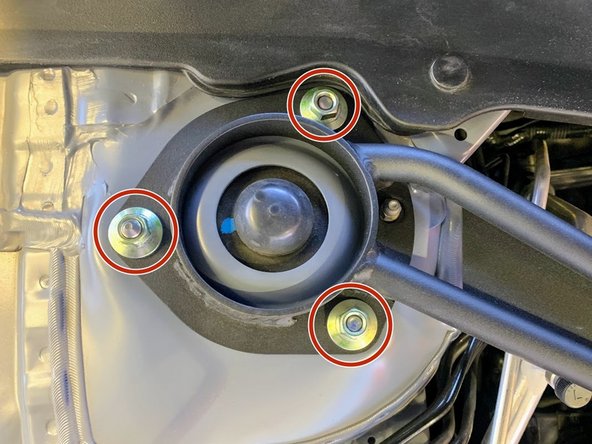 Install the three (3) OEM flange nuts