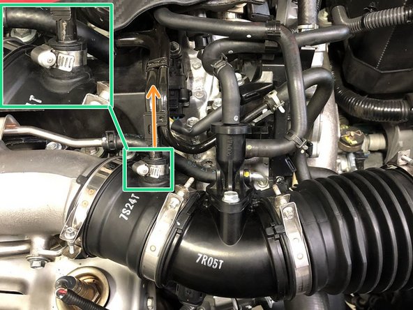 Remove the valve cover breather pipe from the intake tube