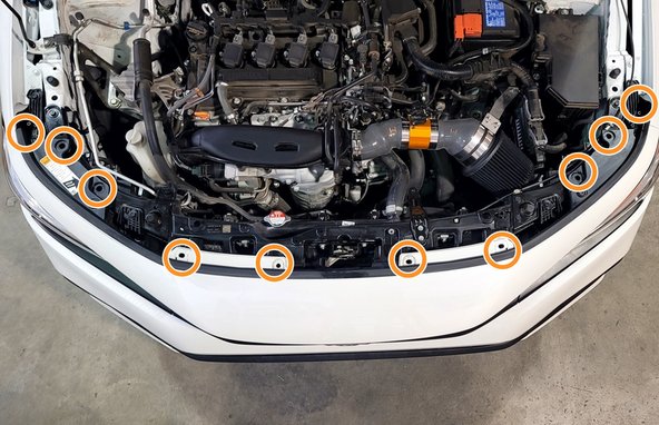 Civic shown, refer to Step 4 for Integra and FL5 Type R