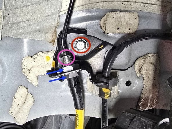 Re-install the large 19mm nut onto the brake line hand tight