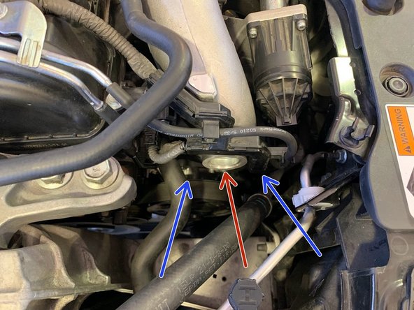 Use the provided (2) 10mm nuts to secure turbo inlet pipe to turbo