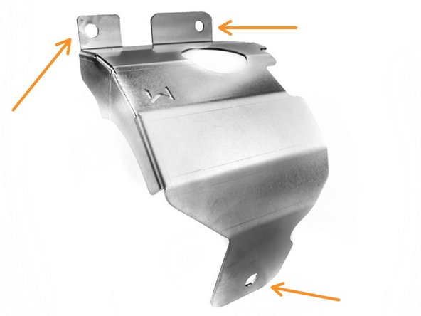 Remove the three bolts attaching the heat shield to the turbine housing using a 13mm socket
