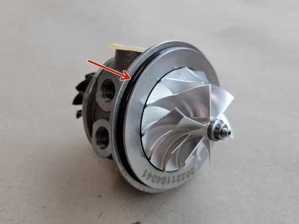 Prime the o-ring on the CHRA by dipping your finger in fresh engine oil and spreading a thin layer around the outide of the o-ring