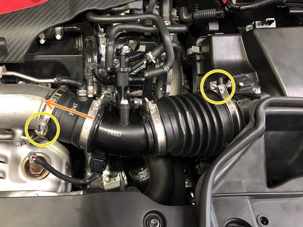 Then slide the OEM intake tube onto the turbo inlet pipe