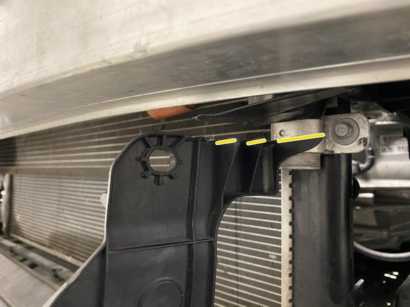 Cut along the orange line, this is flush with the underside of the crashbar