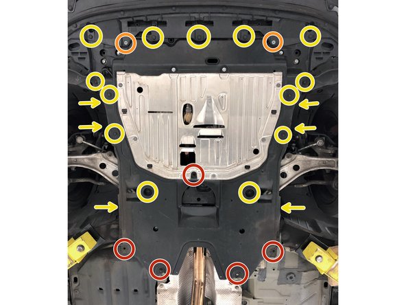 Lift the under tray into position