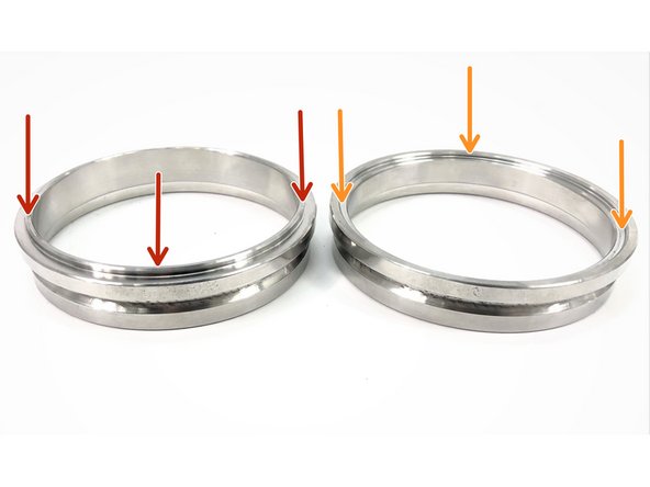 The 27WON FK8 exhaust uses v-band joints between the different pipe sections