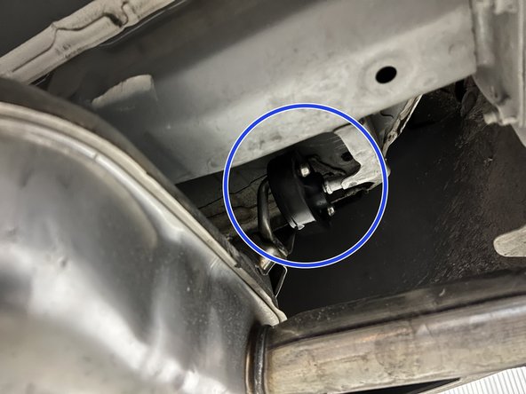 Shown is the passenger side rear hanger, repeat this for the driver side