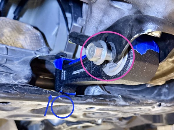 Align the chassis side of the RMM with the hole in the chassis then hand thread the 17mm bolt.