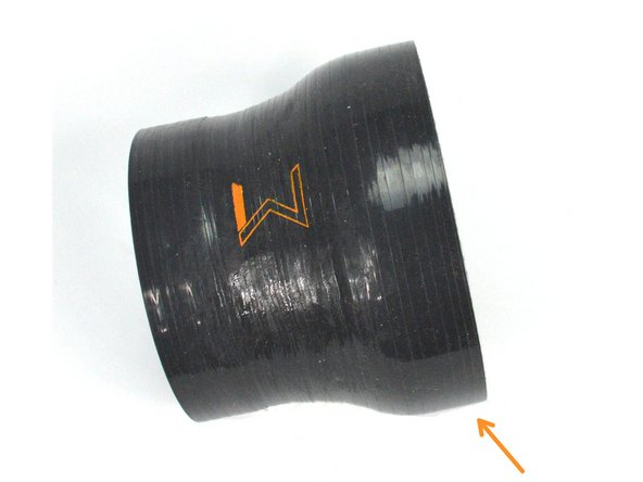 Silicone coupler between the MAF housing and the OE turbo inlet pipe