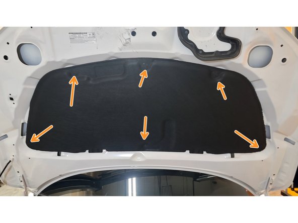 Clearance from 27WON TIP to hood insulation is minimal. Repositioning the hood insulation will add space. This step is optional