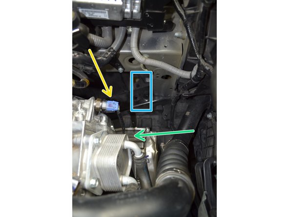 Inside the orange box there are multiple tight clearances due to the CVT.