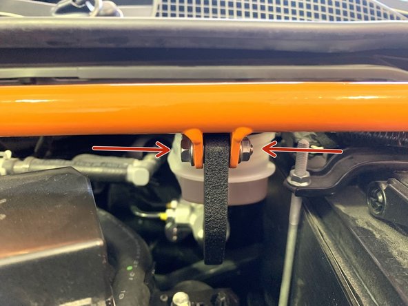 Tighten both sets of M6 hardware using either two 10mm wrenches or one 10mm wrench and a 10mm socket with a ratchet, tighten until snug (24-48 in-lbs)