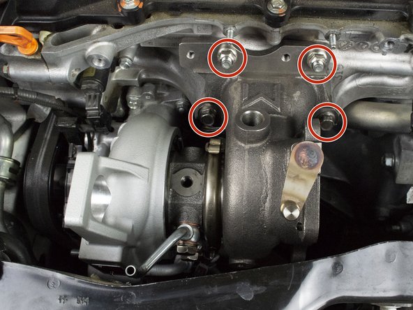 Install the Turbo onto the engine as shown in the reverse order of removal.