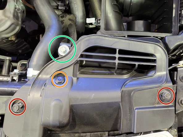 Use a 3/8&quot; drive ratchet and a 10mm socket to remove two (2) bolts that holds the intake duct