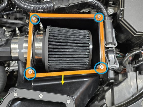 Using a 3mm hex bit remove the four (4) countersink screws from the airbox as shown