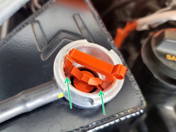 Remove cap to add coolant